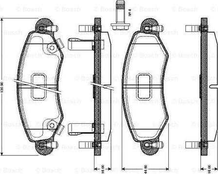 BOSCH 0 986 TB2 344 - Bremžu uzliku kompl., Disku bremzes autodraugiem.lv