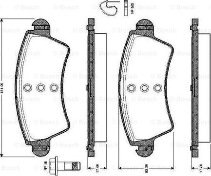 BOSCH 0 986 TB2 359 - Bremžu uzliku kompl., Disku bremzes autodraugiem.lv