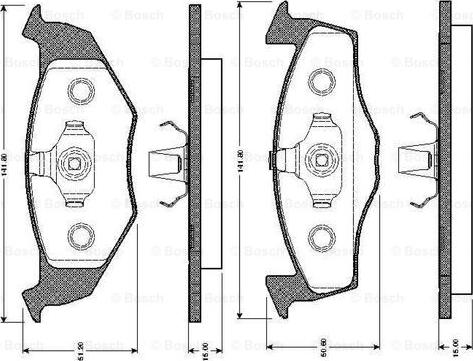 BOSCH 0 986 TB2 301 - Bremžu uzliku kompl., Disku bremzes autodraugiem.lv