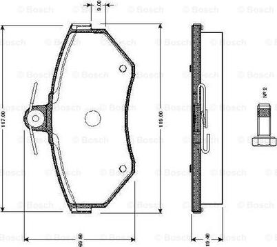 BOSCH 0 986 TB2 311 - Bremžu uzliku kompl., Disku bremzes autodraugiem.lv