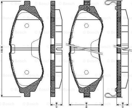 BOSCH 0 986 TB2 317 - Bremžu uzliku kompl., Disku bremzes autodraugiem.lv