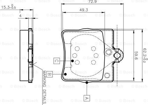 BOSCH 0 986 TB2 334 - Bremžu uzliku kompl., Disku bremzes autodraugiem.lv