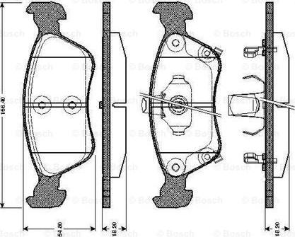 BOSCH 0 986 TB2 332 - Bremžu uzliku kompl., Disku bremzes autodraugiem.lv