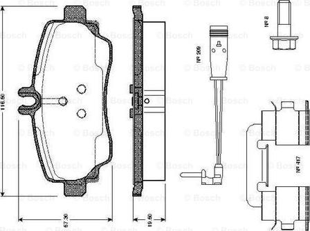 BOSCH 0 986 TB2 323 - Bremžu uzliku kompl., Disku bremzes autodraugiem.lv