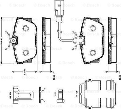 BOSCH 0 986 TB2 376 - Bremžu uzliku kompl., Disku bremzes autodraugiem.lv