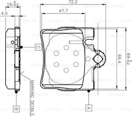 BOSCH 0 986 TB2 378 - Bremžu uzliku kompl., Disku bremzes autodraugiem.lv