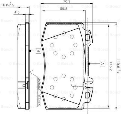 BOSCH 0 986 TB2 377 - Bremžu uzliku kompl., Disku bremzes autodraugiem.lv