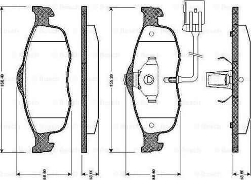 BOSCH 0 986 TB2 241 - Bremžu uzliku kompl., Disku bremzes autodraugiem.lv