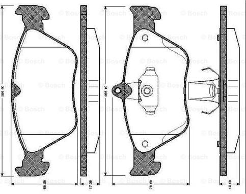 BOSCH 0 986 TB2 256 - Bremžu uzliku kompl., Disku bremzes autodraugiem.lv