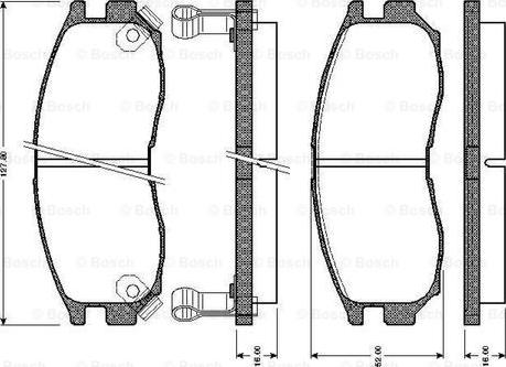 BOSCH 0 986 TB2 250 - Bremžu uzliku kompl., Disku bremzes autodraugiem.lv