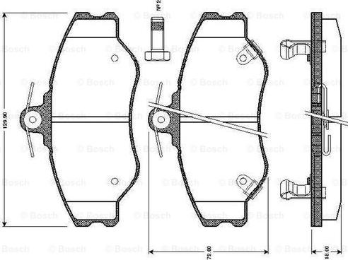 BOSCH 0 986 TB2 266 - Bremžu uzliku kompl., Disku bremzes autodraugiem.lv