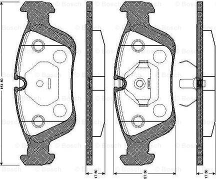 BOSCH 0 986 TB2 208 - Bremžu uzliku kompl., Disku bremzes autodraugiem.lv