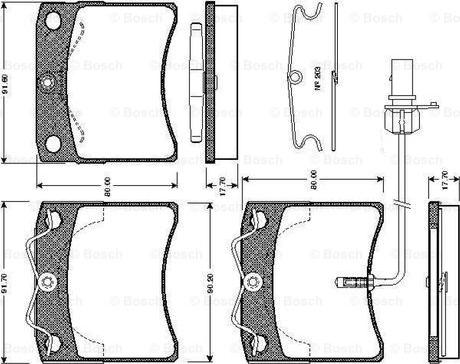 BOSCH 0 986 TB2 210 - Bremžu uzliku kompl., Disku bremzes autodraugiem.lv