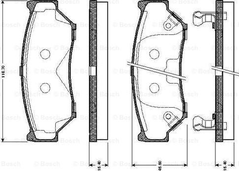 BOSCH 0 986 TB2 211 - Bremžu uzliku kompl., Disku bremzes autodraugiem.lv