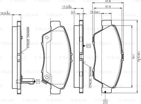 BOSCH 0 986 TB2 232 - Bremžu uzliku kompl., Disku bremzes autodraugiem.lv