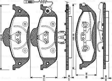 BOSCH 0 986 TB2 781 - Bremžu uzliku kompl., Disku bremzes autodraugiem.lv