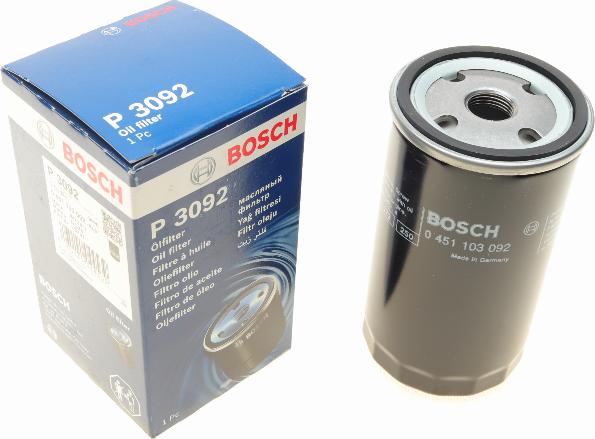 BOSCH 0 451 103 092 - Eļļas filtrs autodraugiem.lv