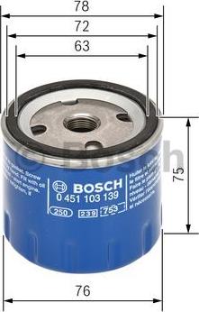 BOSCH 0 451 103 139 - Eļļas filtrs autodraugiem.lv