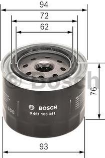 BOSCH 0 451 103 341 - Eļļas filtrs autodraugiem.lv