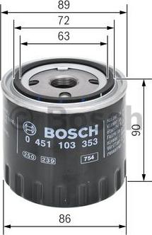 BOSCH 0 451 103 353 - Eļļas filtrs autodraugiem.lv