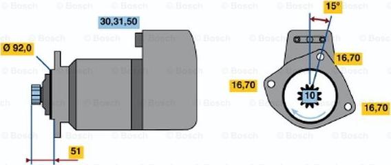 BOSCH 0 001 418 017 - Starteris autodraugiem.lv