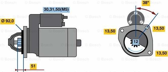 BOSCH 0 001 420 025 - Starteris autodraugiem.lv