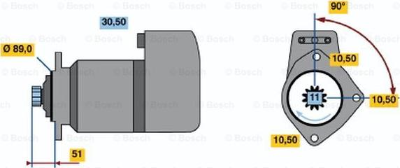 BOSCH 0 001 510 017 - Starteris autodraugiem.lv