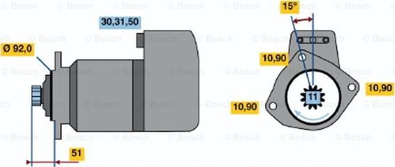 BOSCH 0 001 510 039 - Starteris autodraugiem.lv