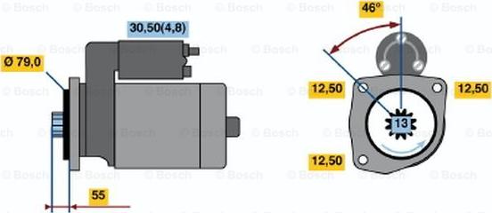 BOSCH 0 001 145 001 - Starteris autodraugiem.lv