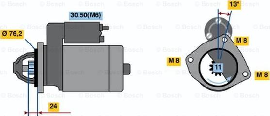 BOSCH 0 001 109 011 - Starteris autodraugiem.lv