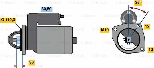 BOSCH 0 001 109 344 - Starteris autodraugiem.lv