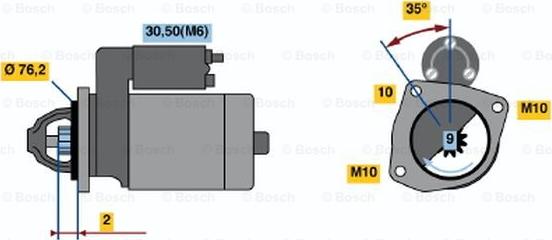 BOSCH 0 001 109 310 - Starteris autodraugiem.lv