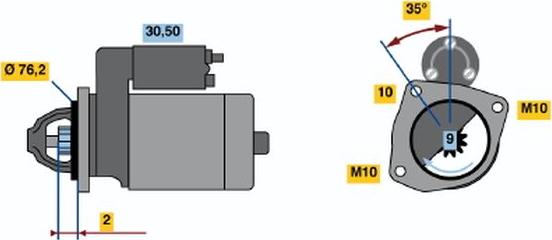 BOSCH 0 001 109 252 - Starteris autodraugiem.lv