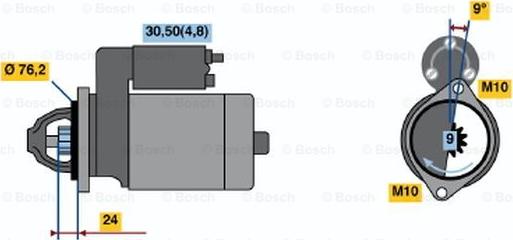 BOSCH 0 001 109 288 - Starteris autodraugiem.lv