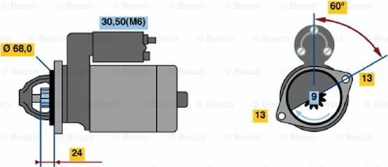 BOSCH 0 001 106 027 - Starteris autodraugiem.lv