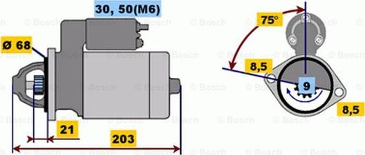 BOSCH 0 001 106 015 - Starteris autodraugiem.lv