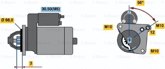 BOSCH 0 001 106 023 - Starteris autodraugiem.lv