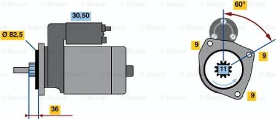 BOSCH 0 001 108 099 - Starteris autodraugiem.lv