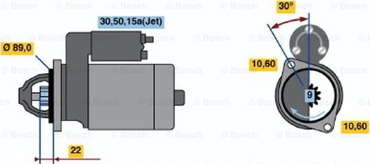 BOSCH 0 001 108 091 - Starteris autodraugiem.lv