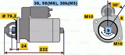 BOSCH 0 001 108 190 - Starteris autodraugiem.lv