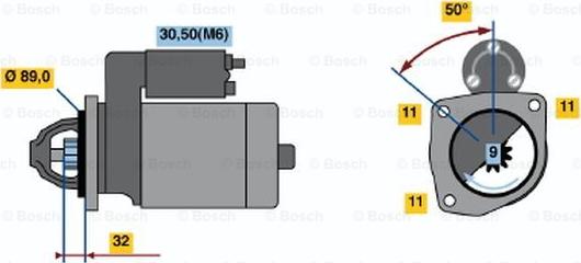 BOSCH 0 001 108 141 - Starteris autodraugiem.lv