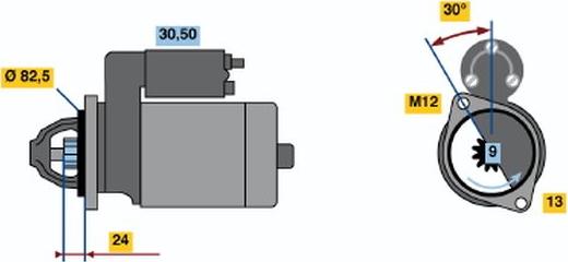 BOSCH 0 001 108 147 - Starteris autodraugiem.lv