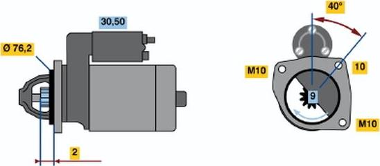 BOSCH 0 001 108 166 - Starteris autodraugiem.lv