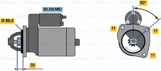 BOSCH 0 001 108 111 - Starteris autodraugiem.lv