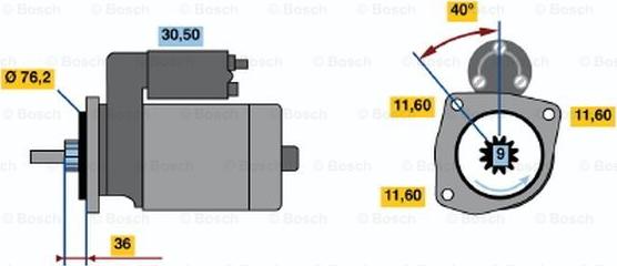 BOSCH 0 001 108 127 - Starteris autodraugiem.lv