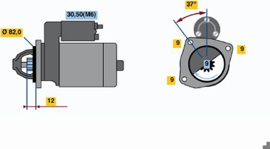 BOSCH 0 001 108 204 - Starteris autodraugiem.lv