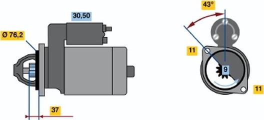 BOSCH 0001108203 - Starteris autodraugiem.lv