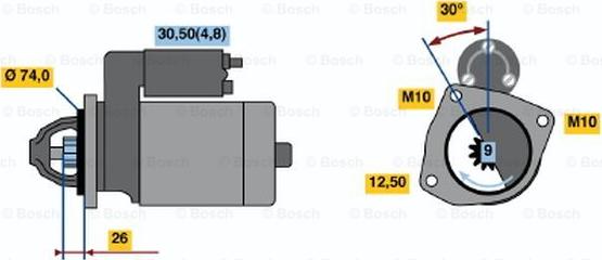 BOSCH 0 001 108 237 - Starteris autodraugiem.lv