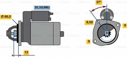 BOSCH 0 001 107 490 - Starteris autodraugiem.lv