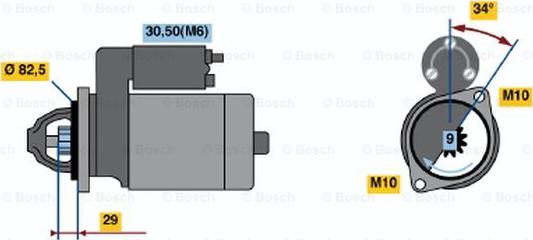 BOSCH 0 001 107 403 - Starteris autodraugiem.lv